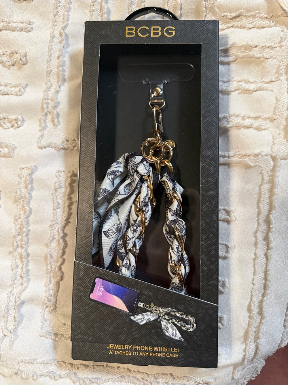 BCBG wristlet scarf strap